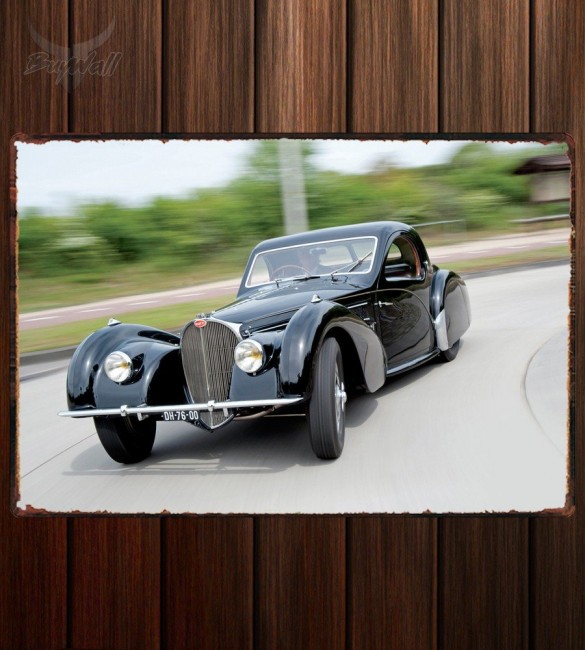 Металлическая табличка Bugatti Type 57S Coupe by Gangloff of Colmar